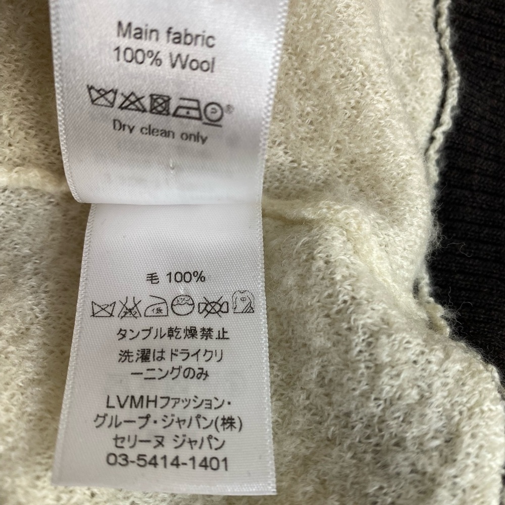 Celine By Phoebe Philo Crewneck Cream Long Sleeve 100% Wool Sweater Size Large - Picture 7 of 9